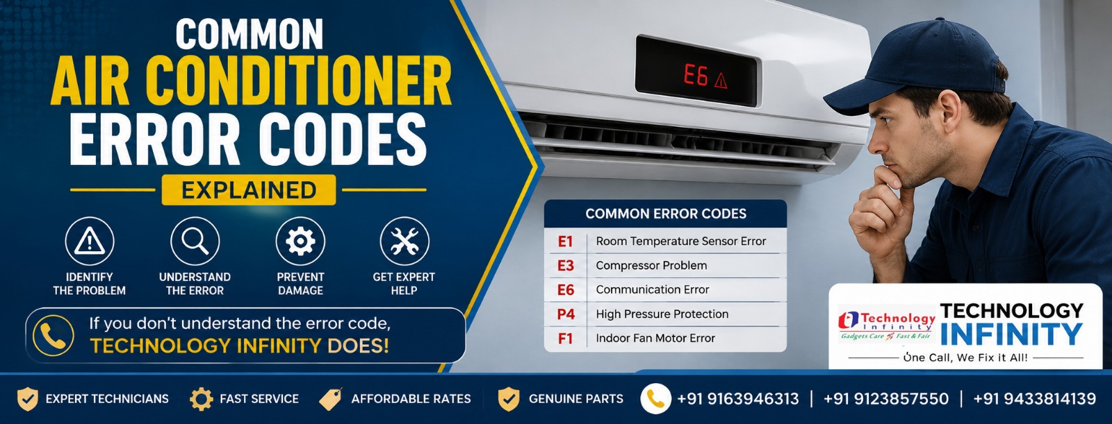 Common Air Conditioner Error Codes